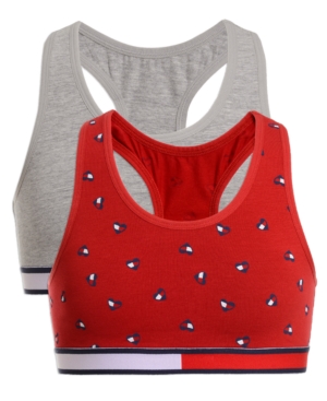 Tommy Hilfiger Little & Big Girls 2-Pk Heart Flag Cropped Bra
