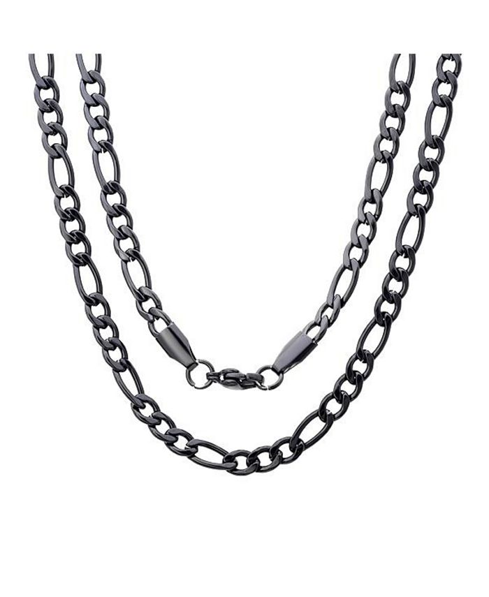 Metallic and Black IP Gold STEELTIME Unisex Stainless Steel Necklace Chain