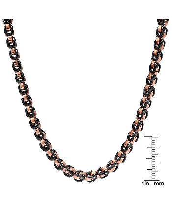 Metallic and Black IP Gold STEELTIME Unisex Stainless Steel Necklace Chain