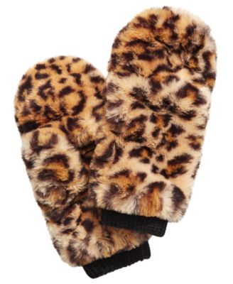 animal fur mittens