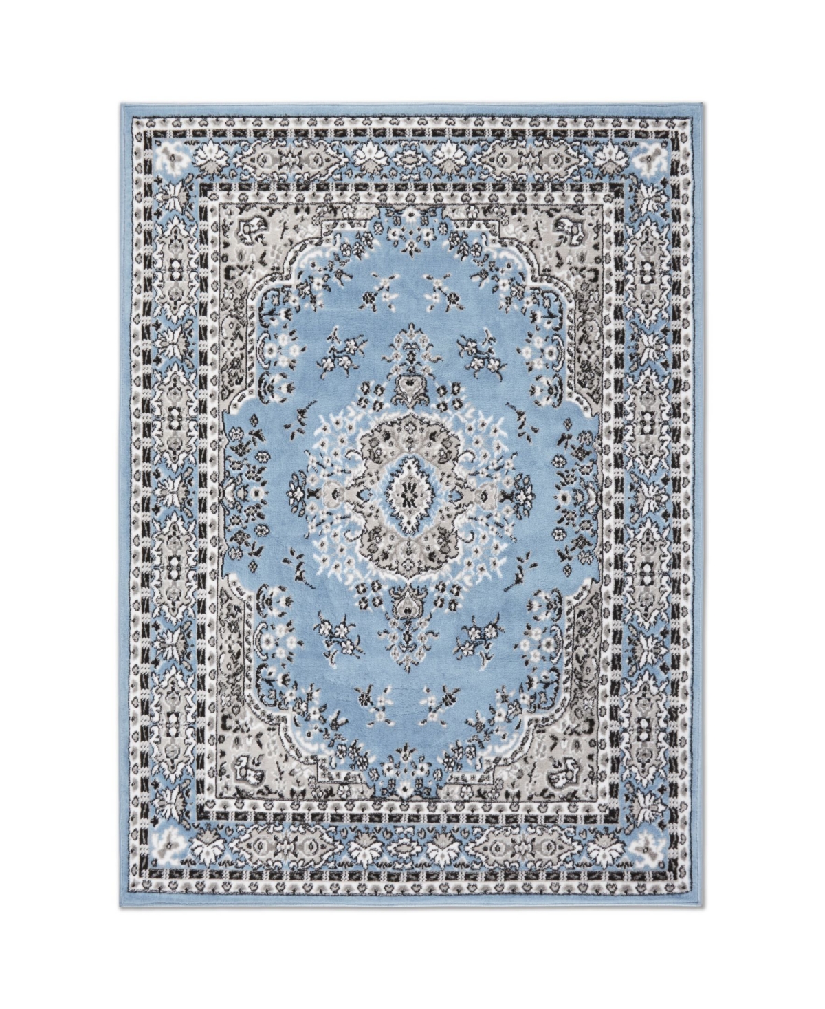 Home Dynamix Premium Sakarya Traditional Medallion Area Rug  Blue/Grey  9 2 x12 5