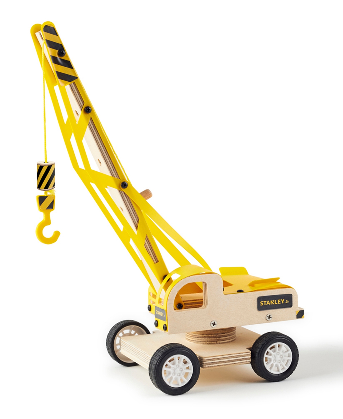 Wooden Lifting Crane Diy Kit - Yellow