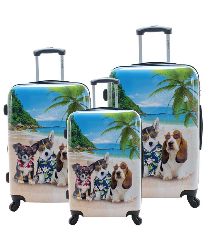 Chariot Dog Printed 3-Pc. Hardside Luggage Set - Macy's