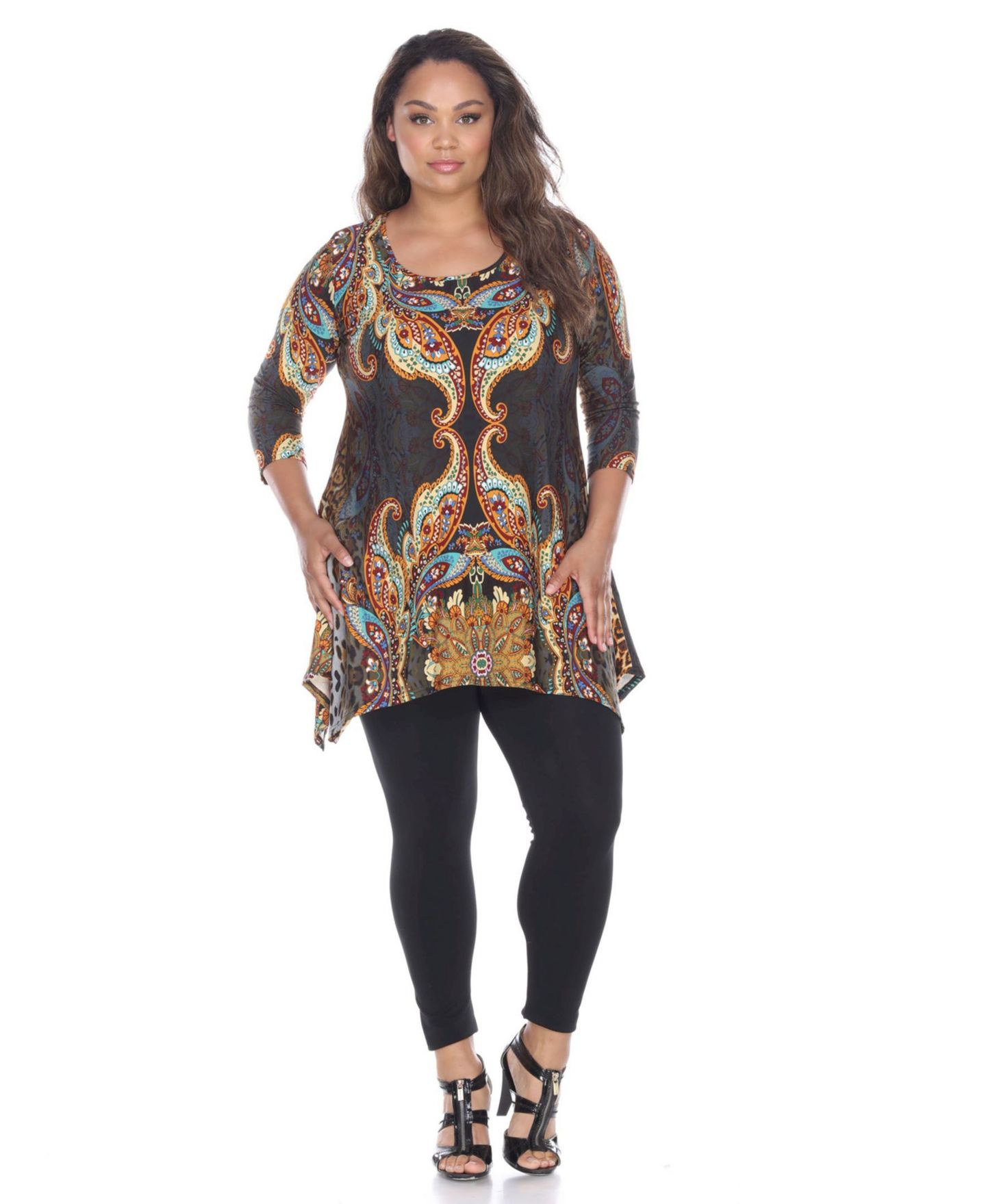 Женский топ White Mark Plus Marlene Tunic Top, цвет: Коричневый — фото 1