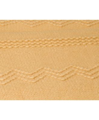 Battilo Home Woven Raised Zigzag, Chain Patterns and Tasseled End Throw, 50" X 60"