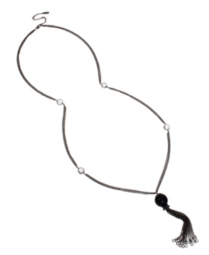 image of Miriam Haskell Stone Fireball Tassel Pendant Necklace