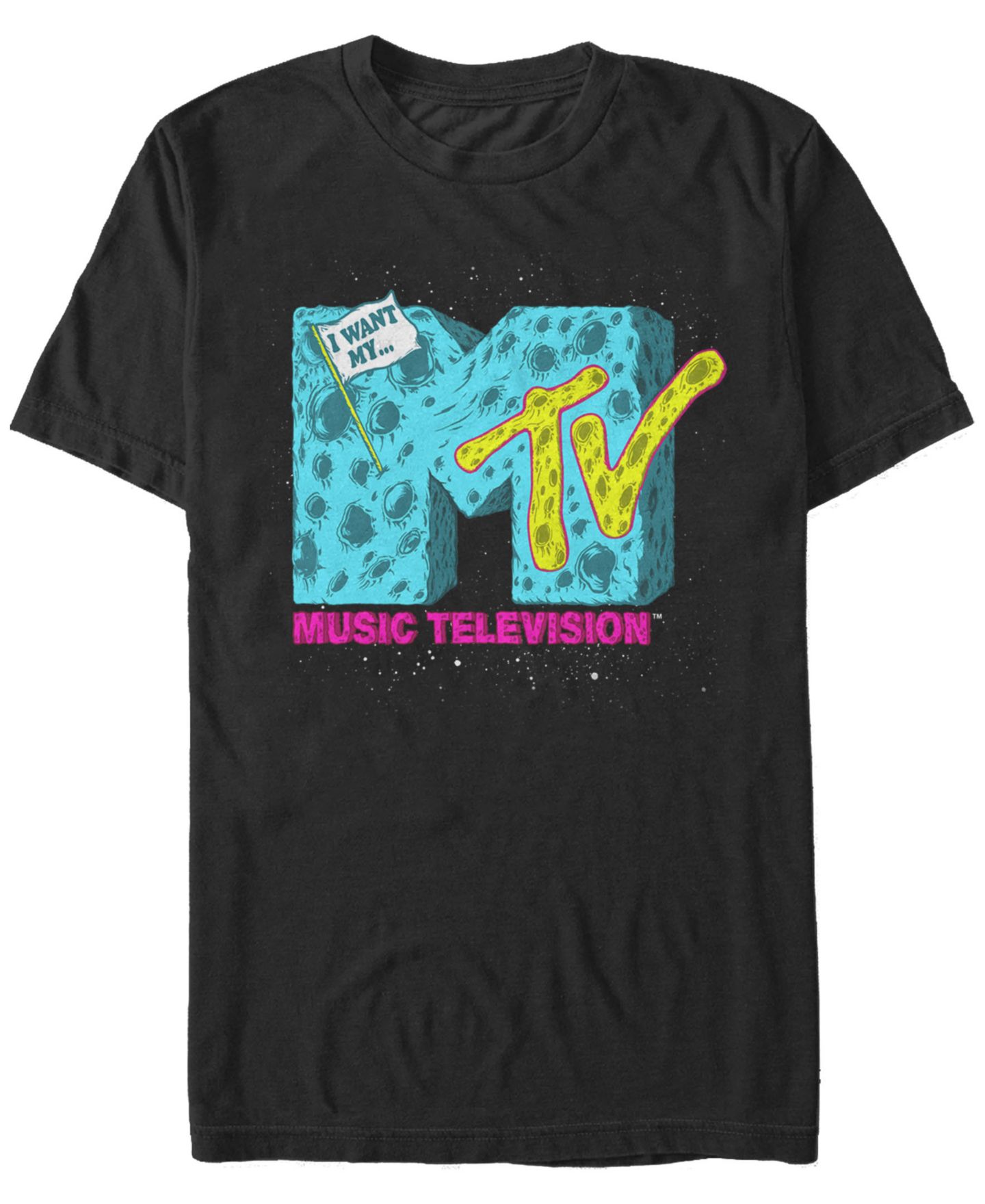 Мужская футболка Fifth Sun MTV Galaxy Moon Logo Short Sleeve, цвет: Чёрный — фото 1