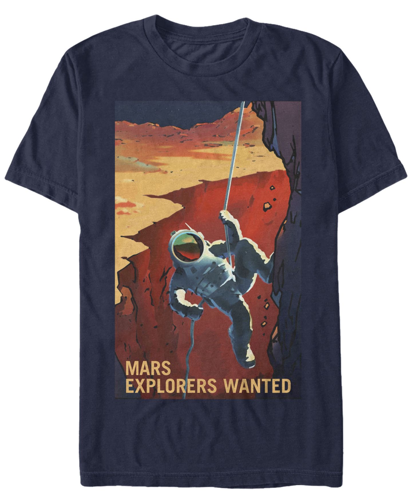 Мужская футболка Fifth Sun NASA Mars Explores Wanted Short Sleeve, цвет: Тёмно-синий — фото 1