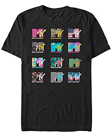MTV Men's Multi Logo Collage Short Sleeve T-Shirt