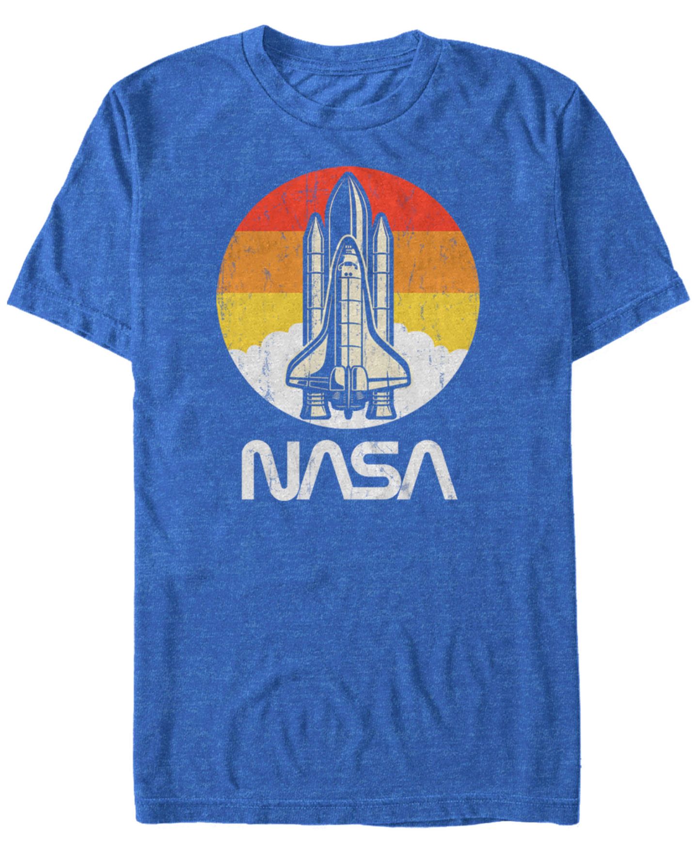 Мужская футболка Fifth Sun NASA Vintage-Like Distressed Space Shuttle Launch Logo Short Sleeve, цвет: Королевский синий — фото 1