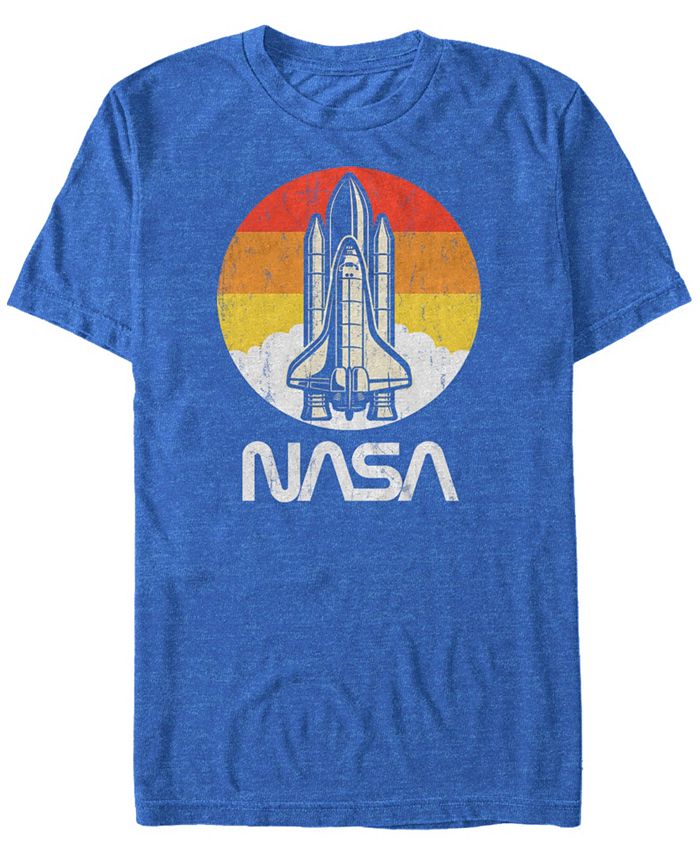 NASA Men's Vintage-Like Distressed Space Shuttle Launch Logo Short Sleeve  T-Shirt