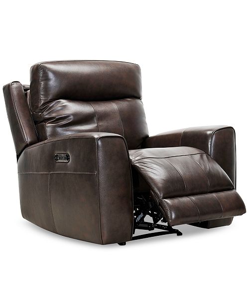 Furniture Bitola 40 Leather Dual Power Recliner Created For