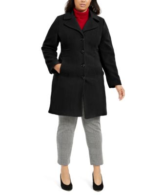 macy's plus size wool coats