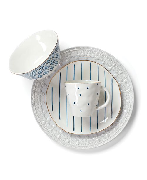 Lenox Blue Bay 12PC Dessert Set & Reviews Dinnerware Dining Macy's