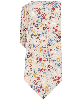 Bar III Men's Lassen Skinny Floral Tie, Created for Macy's - Macy's