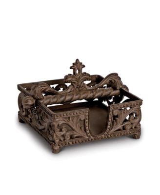 The GG Collection - Acanthus Leaf Brown Cast Metal  Napkin Holder