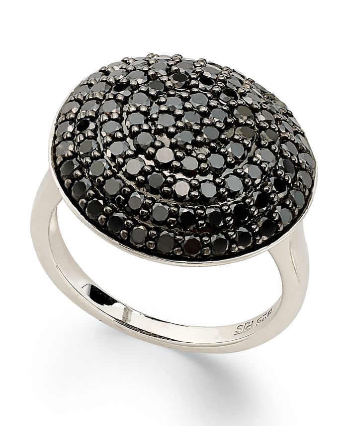 Macy's Sterling Silver Ring, Black Diamond Dome Ring (1-1/5 ct. t.w ...