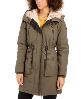 faux fur trim anorak