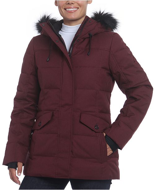 Gerry Tina Faux Fur Trim Hooded Down Puffer Coat Reviews Coats Women Macy S