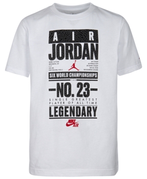 Jordan Kids' Big Boys Legendary-print Cotton T-shirt In White