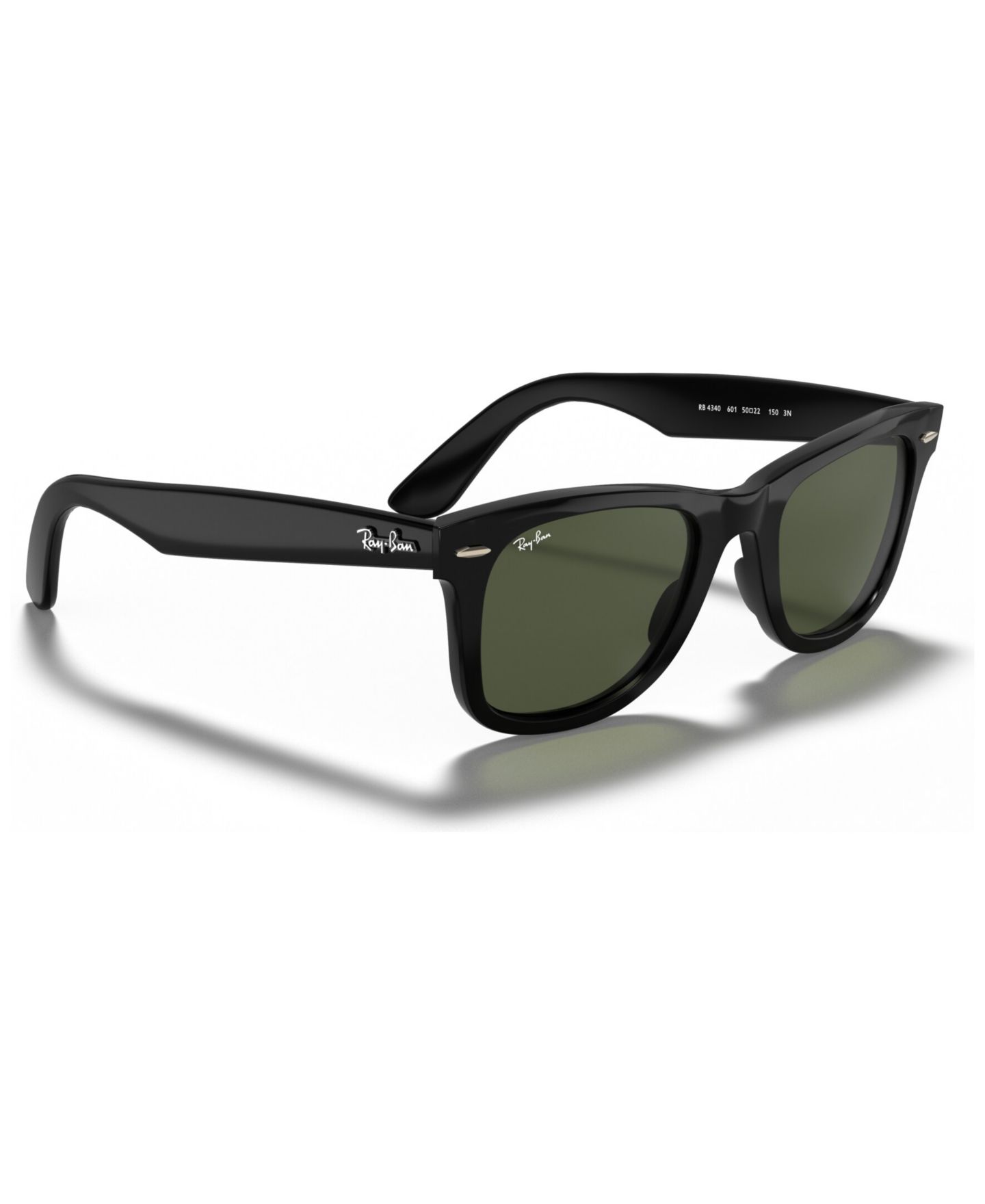Женские солнцезащитные очки Ray-Ban Wayfarer Sunglasses, RB4340 50, цвет: Чёрный / Зелёный — фото 3