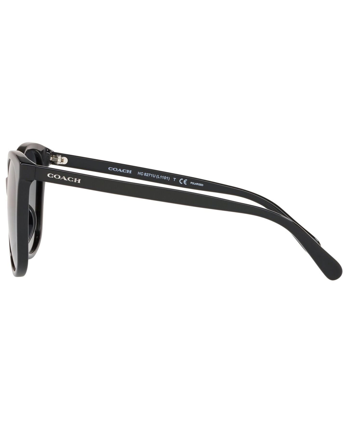 Женские солнцезащитные очки COACH Polarized Sunglasses, HC8271U, цвет: Чёрный / Серый градиентный — фото 6