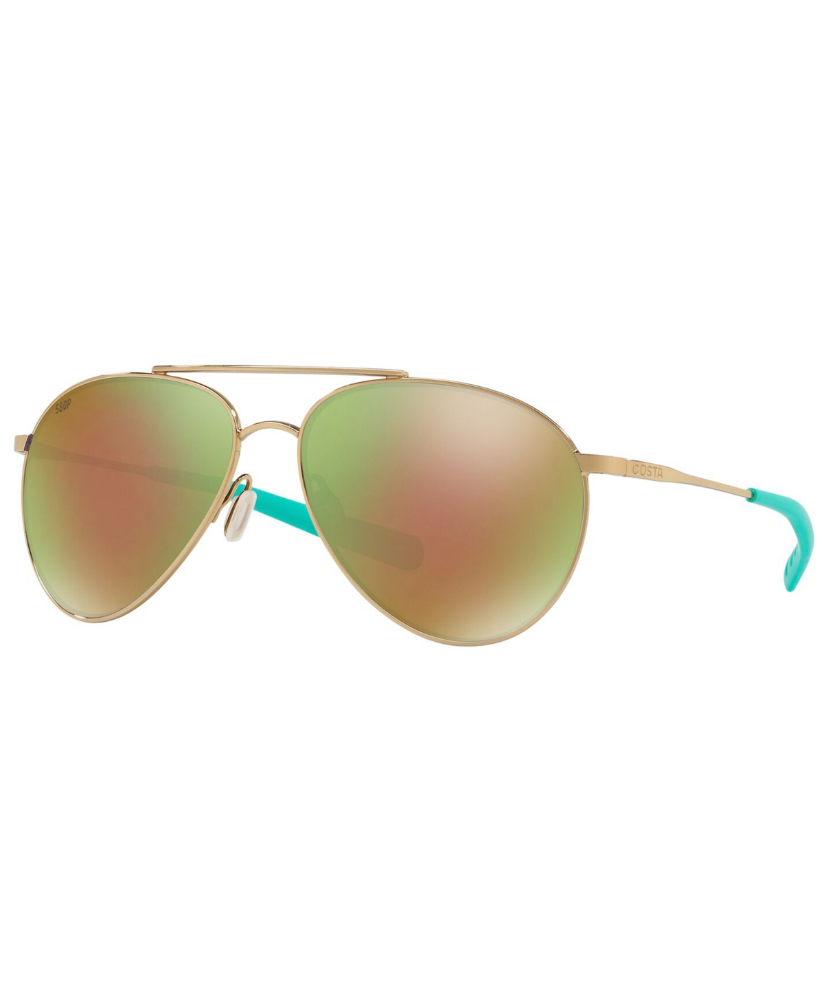Costa Del Mar Unisex Polarized Sunglasses, 6s000246 In Gold,green Mir Pol