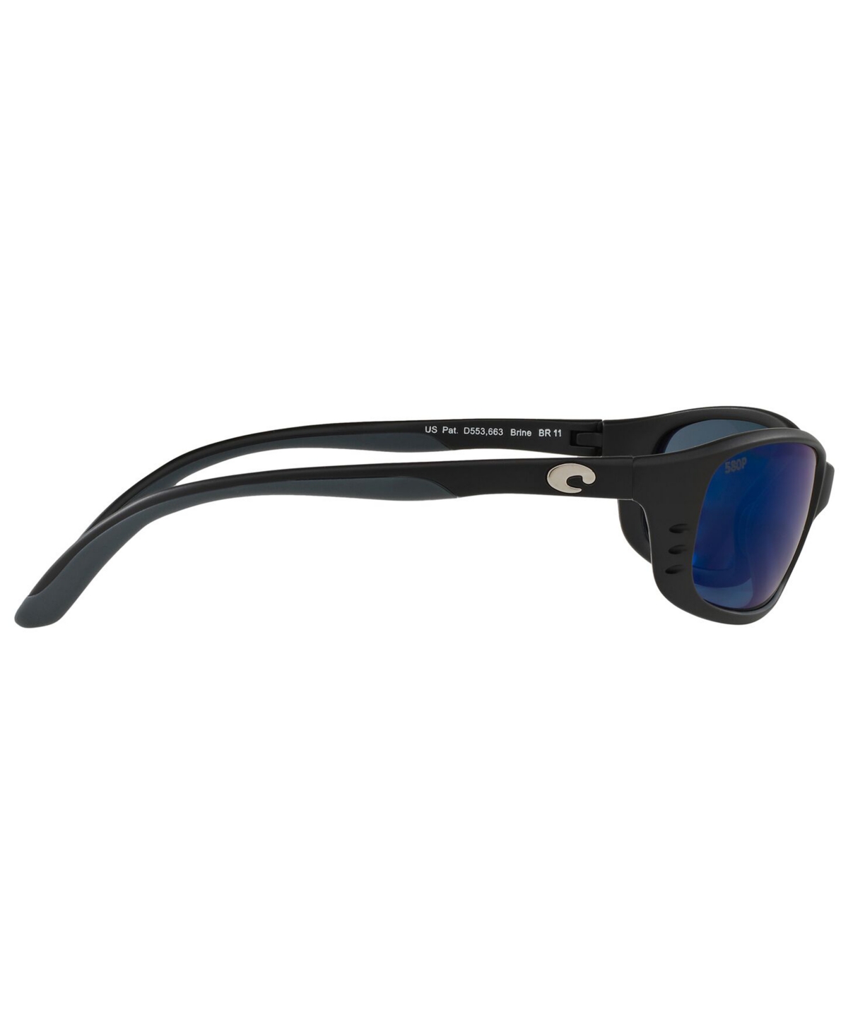 Shop Costa Del Mar Unisex Polarized Sunglasses, 6s000184 In Black,blue Mir Pol
