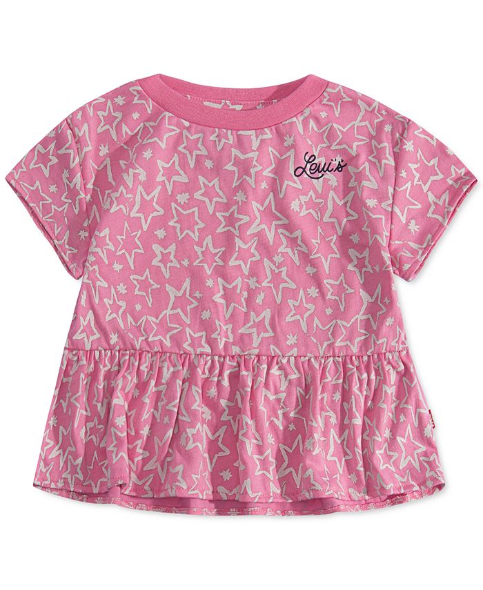 Levi's Toddler Girls Star-Print Peplum-Hem T-Shirt & Reviews - Shirts ...