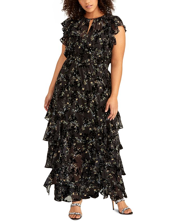 RACHEL Rachel Roy Trendy Plus Size Issa Ruffled Maxi Dress Macy s