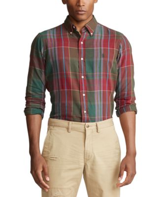 Polo Ralph Lauren Men's Plaid Cotton Twill Shirt - Macy's