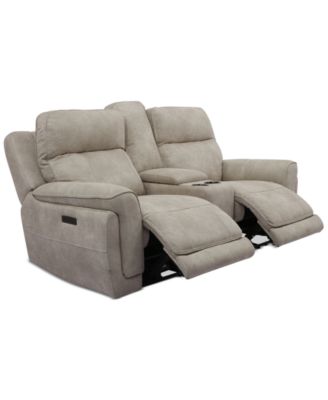 Furniture - Bryer 82" Fabric Dual Power Loveseat with Console and USB