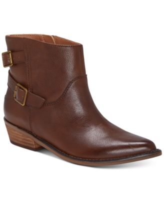 Lucky brand brown leather booties best sale