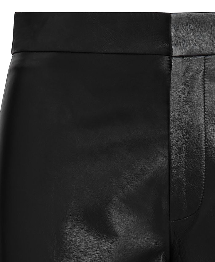 Lauren Ralph Lauren Plus Size Faux-Leather Knee Patch Ponte Pants - Macy's