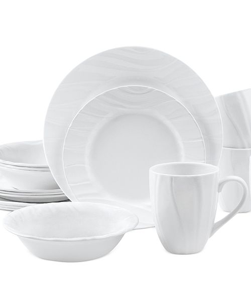 Corelle Boutique Swept Embossed 16 Pc Set Service For 4 Reviews Dinnerware Dining Macy S