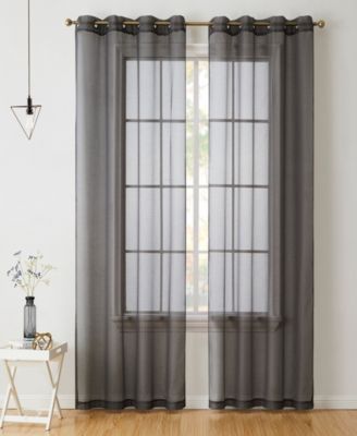 2 Piece Semi Sheer Voile Window Curtain Drapes Grommet Panels for Bedroom, Living Room & Kids Room