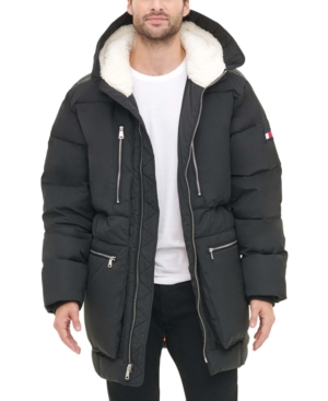 Shop Tommy Hilfiger Men's Hooded Heavyweight Parka Jacket In Black