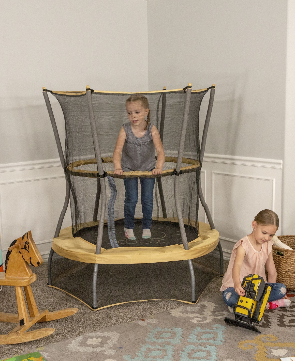 Skywalker Trampolines Activplay 48" Round Safari Explorer Mini Bouncer With Enclosure In Tan