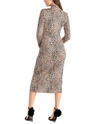 rachel rachel roy bret leopard jersey wrap dress