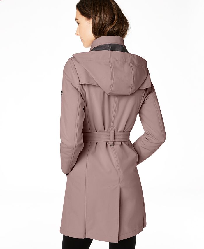 Calvin Klein Hooded Double-Breasted Water-Resistant Trench Coat ...