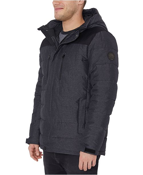 Halifax Men's WaterResistant Quilted Colorblocked Hooded Ski Jacket