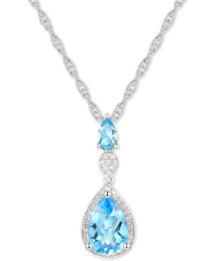 image of Blue Topaz (2 ct. t.w.) & Diamond (1/10 ct. t.w.) 18