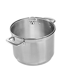 Induction 21 Steel Cookware 8Qt. Stockpot With Glass Lid