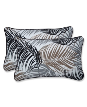 Pillow Perfect Printed Indoor/outdoor 2-pack Decorative Pillow, 12" X 18" In Neutral Palm Leaves