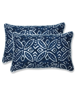 Pillow Perfect Printed Indoor/outdoor 2-pack Decorative Pillow, 12" X 18" In Merida Blue