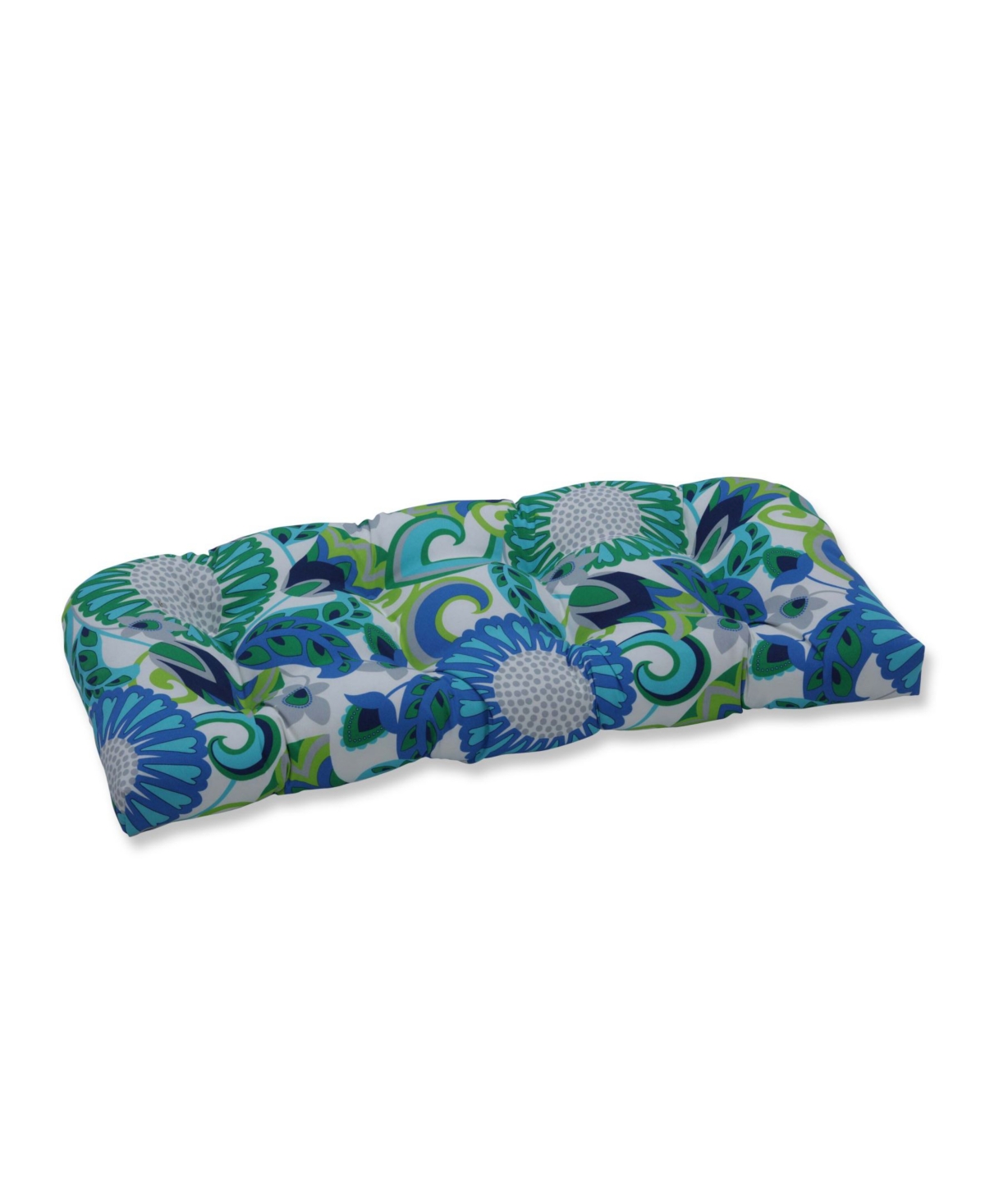 Sophia Floral 19" x 44" Tufted Outdoor Loveseat Cushion - Green