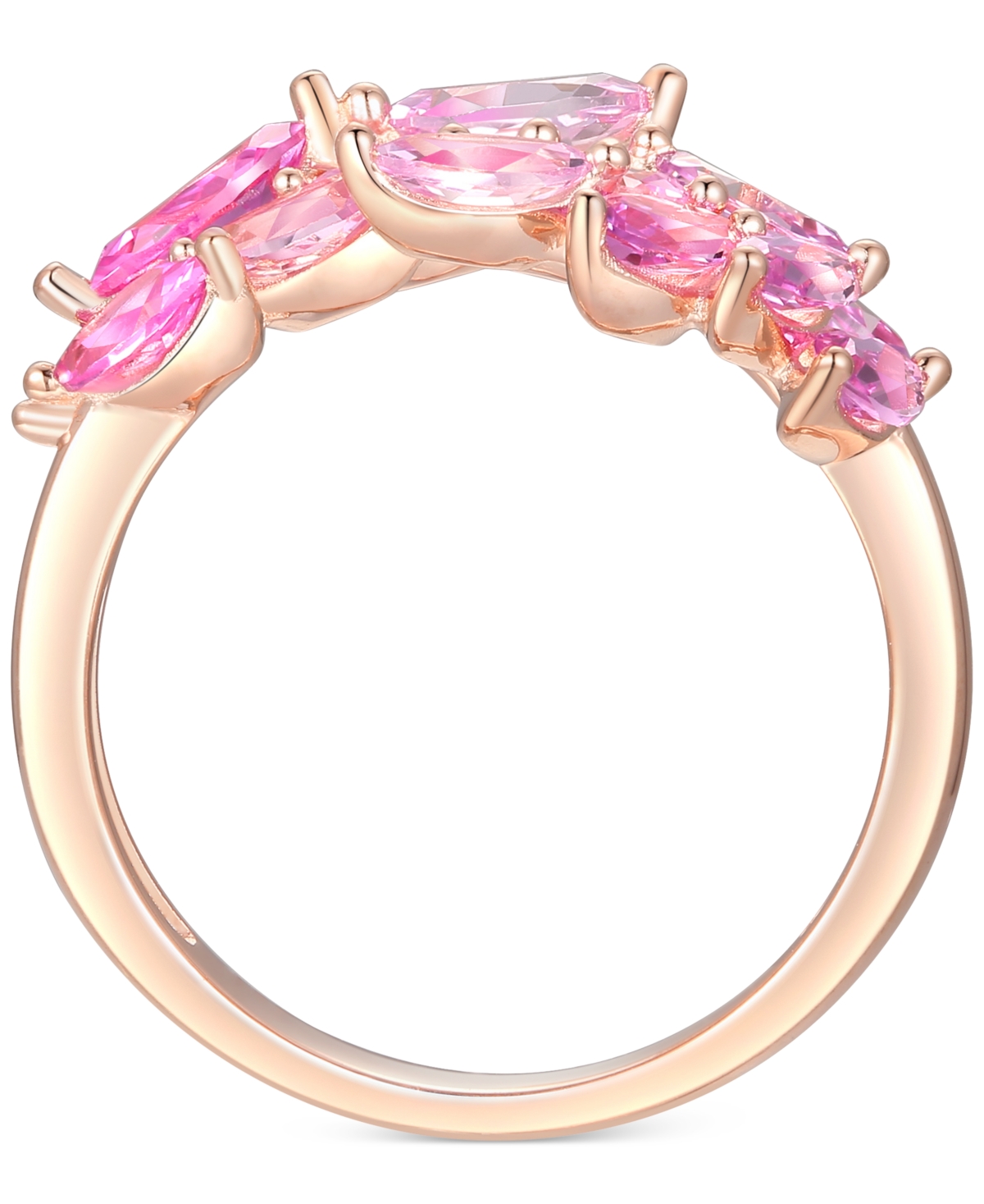 Lab-GrownLeaf Statement Ring (2 ct. t.w.) in 14k Rose Gold-Plated Sterling Silver - Pink Sapphire