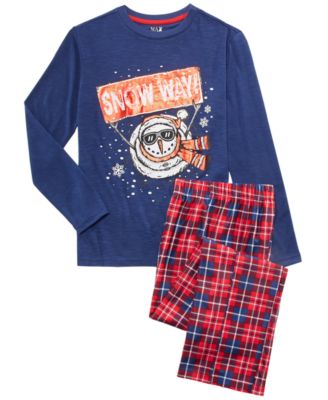 Max & Olivia - Big Boys 2-Pc. Snow Way Pajama Set