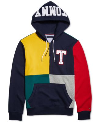 Tommy Hilfiger Men's Martin Colorblock Hoodie with Extended Zipper