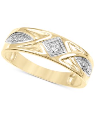Macy's - Men's Diamond Accent Band in 14k Gold